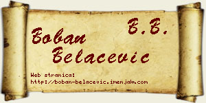 Boban Belaćević vizit kartica